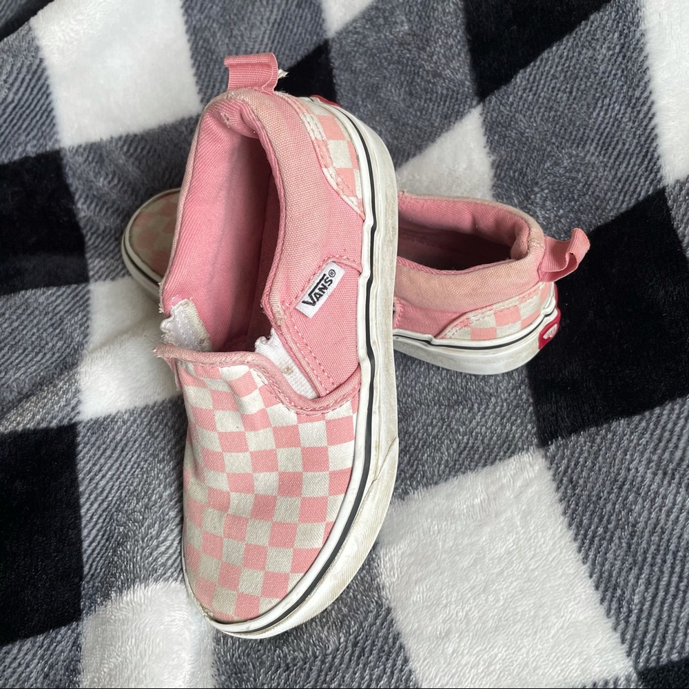 Girls vans pink slide on